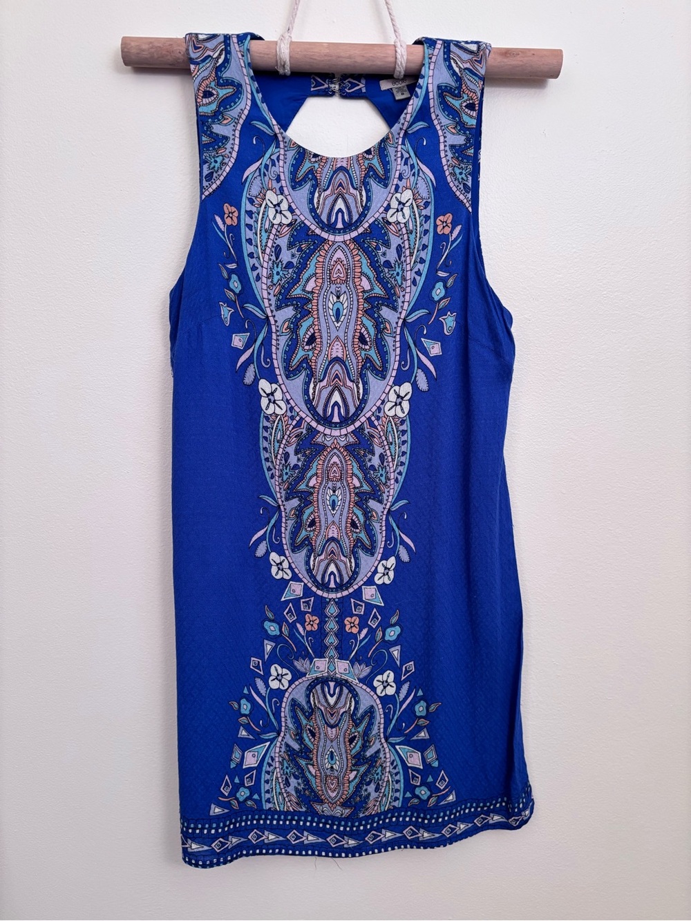 Ecoté Blue Paisley Shift Dress | Small | 60’s Mod